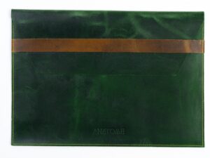 Emerald Leather Envelope Laptop Case